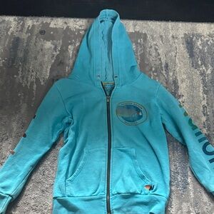 Aviator Nation Turquoise Zip-Up Hoodie